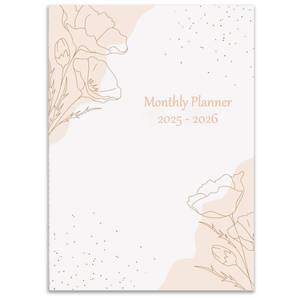 lot 15583 image: Simplified 2025-2026 Monthly Planner and Calendar Book. Runs From October 2025 - December 2026, Monthly Planner 2025-2026 Easy to Organize Your Daily Life, 7 x 10, Brown - Retail $6