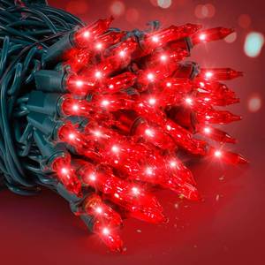 lot 15599 image: Christmas Lights Indoor Outdoor, 2PACK 13FT 50-count Lights Incandescent Mini valentines day String Light, 120V Certified Green Wire Light for Xmas Tree, Patio, Holiday, Party, Home, Garden Decor,Red - Retail $14