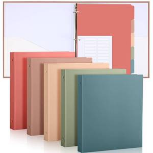 lot 15612 image: Ctosree 5 Sets 1 Inch Heavy Duty 3 Ring Binder with 2 Pockets with 5 Tab Dividers 8.5 x 11 Inch Plastic Film and File Folder Labels for Letter Size Paper Office Home Supplies(Retro Color) - Retail $33