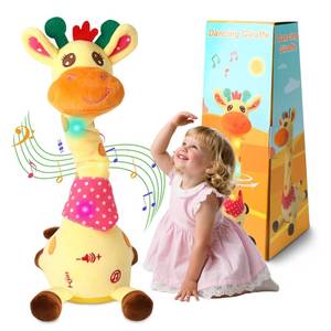 lot 15618 image: LLUKEME Dancing Giraffe Toy Stuffed Animal Baby Toys Singing Song Toddlers Toy Repeats What You Say Glowing Musical Toy for Baby Birthday Gift Groovy Giraffe Toy - Retail $30