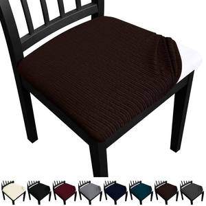 lot 15645 image: Fafua Dining Chair Seat Covers, Washable Dining Room Chair Seat Covers Set of 8, Removable Kitchen Seat Covers Chair Covers for Dining Chairs - Retail $28