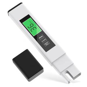 lot 15646 image: TDS Water Tester, 4 in 1 TDS Meter Digital Water Tester, Accurate and Reliable Digital TDS EC & Temp(°C,°F) Meter, 0-9990PPM Water Quality Tester for Drinking Water RODI System Aquarium White 6.1In - Retail $10