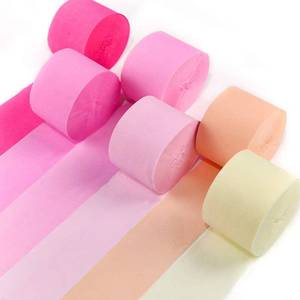 lot 15654 image: PartyWoo Pink Crepe Paper Streamers 6pcs 492ft Pack of Light Hot Dark Pink Peach Ivory White Crepe Paper Streamers for Birthday Gender Reveal Baby Shower Graduation Bachelorette Party Decorations - Retail $7