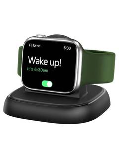 lot 15658 image: NEWDERY Charger Stand for Apple Watch, Portable Watch Charger for iWatch with USB C Cable,Fast Charging,Wireless Charging Station for iWatch Series 109876Ultra532SE, Black - Retail $10