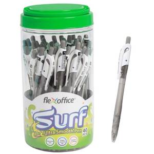 lot 15667 image: FLEXOFFICE Ballpoint Pens, Black Ink, 0.5mm Fine Point, 40 Count Pack, Smooth Ink Pens, Ball point Pens, Transparent Pale Body (FO-GELB068-Black) - Retail $15