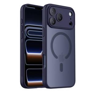 lot 15683 image: Symcele Designed for iPhone 17 Pro Max Case, Compatible with MagSafe, Camera Protection 15FT Military Drop Protection Shockproof Translucent Matte Anti-Slip Phone Case, 6.9, Deep Blue - Retail $10