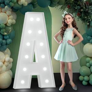 lot 15700 image: Assembly Required Marquee Letters 4 Feet Tall, Light Up Letters A for Wedding, Bridal, Baby Shower, Graduation, Anniversary Party Decor - Retail $29