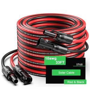 lot 15703 image: JXMXRPV 33Ft Solar Panels Extension Cables, 6mm� PV Cable with Male and Female Connectors, IP68 Waterproof, 10AWG Solar Wire - Retail $30