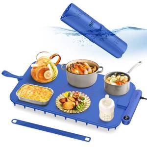lot 15722 image: LNNIW Waterproof Food Warming Mat, Color-Changing Electric Heating Tray with 6-Level Temperature Control, 1-6h Timers, Dishwasher-Friendly Food Warmer Mat for Parties, Buffets, and Kitchen Use. - Retail $26