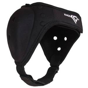 lot 15730 image: Pre Owned As Is KO Sports Gear Wrestling Headgear with Adjustable Velcro Straps, Chin Guard and Ventilated Ear Holes, Fits Youth and Big Kids - Retail $30
