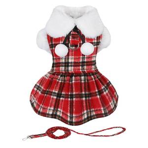 lot 15734 image: Sebaoyu Dog Sweater Dress, Winter Cute Warm Fleece Dog Sweater Dresses for Small Dogs Girl, Chihuahua Yorkie Soft Pet Doggie Coat Clothing Flanne Lining Cat Apparel (Red, S) - Retail $23