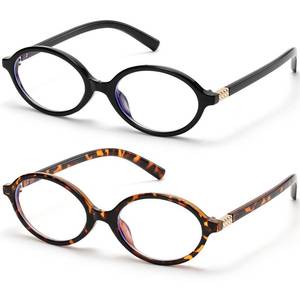 lot 15735 image: ViewJoy Retro Oval Blue Light Glasses for Women Fashion Computer Glasses Bluelight Blocking Medium Eyewear 2 Pack Vintage Frame - Retail $17