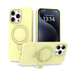 lot 15745 image: IAIYOXI Case for iPhone 13 Pro Case with Magnetic Invisible Stand - MagSafe Compatible, Military Drop Tested, Shockproof Silicone Cover for Women and Men (6.1, 2021) - Yellow - Retail $10