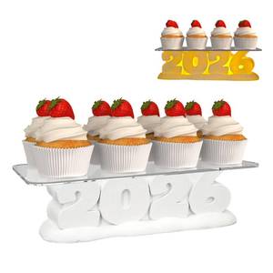 lot 15746 image: RUFHVTY 2026 Cupcake Stand, Acrylic Cupcake Holder with LED Light & Serving Tray for Party, Dessert Table Display Set for Christmas Birthday Weddings Decor (Yellow Light) - Retail $20