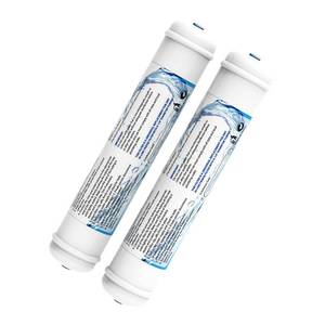 lot 15775 image: 2 Pack Inline Water Filter 14 Quick-Connect Replacement Cartridge Inline Activated Carbon Block Filter for Refrigerator, Ice Maker, Under Sink System, Reduces Chlorine, Fluoride, Limescale and More - Retail $24