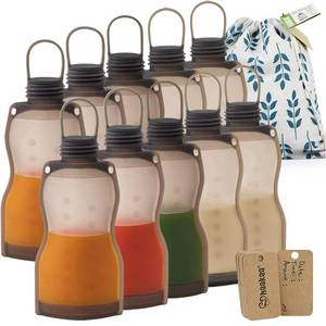lot 15778 image: haakaa Breastmilk Storage Bags Silicone Milk Storage Bags for Breastfeeding Reusable & Leakproof, 9oz260ml, 10 PK - Retail $62