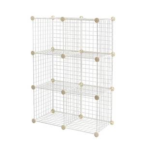 lot 15790 image: Amazon Basics Cube Wire Grid, 6-Cube, 12 x 12-Inches, White - Retail $30