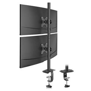 lot 15791 image: Suptek Dual LED LCD Monitor Stand up Desk Mount for 2  Two Screens up to 32 inch Extra Tall 31.5 Pole Heavy Duty Fully Adjustable Stand Vertical Array (MD6802) - Retail $37