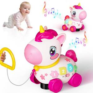 lot 15823 image: Ingbear Unicorn Toys for 1 Year Old Girl Gifts, Baby Musical Learning Toys 6-9-12-18 Months, Bilingual Educational Toys with Light, Christmas Birthday Gifts for Girl & Boys �� - Retail $30