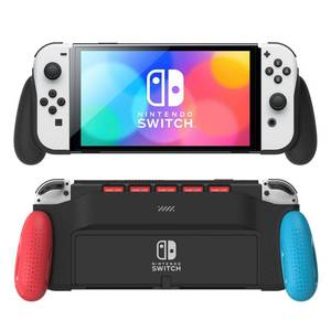 lot 15872 image: MEQI Grip Case Compatible with Nintendo Switch OLED, Unique Upgraded Designed with 5 Game Slots Comfortable & Ergonomic Grip Switch Accessories - Retail $10