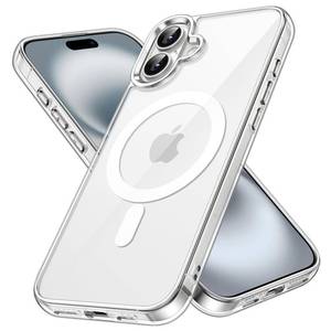 lot 15882 image: JETech Magnetic Case for iPhone 16 6.1-Inch Compatible with MagSafe, Shockproof Phone Bumper Cover, Anti-Scratch Clear Back (Clear) - Retail $10