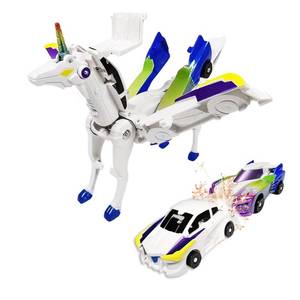 lot 15887 image: Magnetic Collision Transforming Unicorn Car Toys 2-Pack, Transformer Cars That Crash into a Unicorn, Gift for Girls Boys Toddlers Age 3-12 Years, Easter Basket Stuffers Birthday Present(Blue) - Retail $15