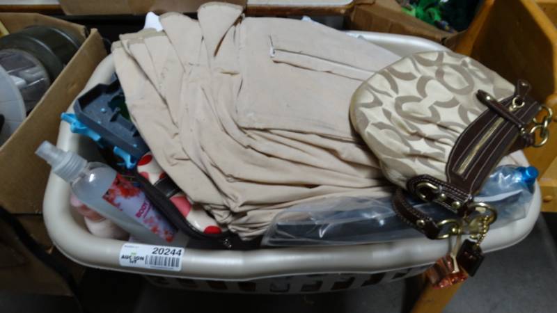 lot 20244 image: Christmas decor, handbag, make up bag, body spray, & misc