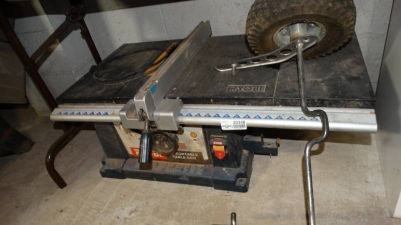 lot 20348 image: Ryobi portable table saw