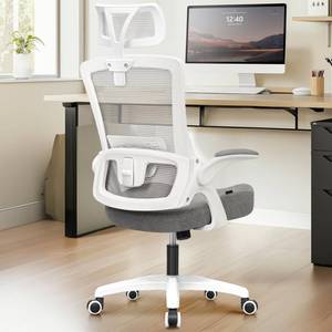 lot 11484 image: NEO Chair Ergonomic Office Desk Chair High Back Computer Gaming Mesh Chair with Comfy Task Adjustable Arms Lumbar Support Headrest Swivel for Home Office (Grey)