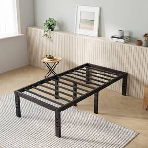 lot 62393 image: Novilla Twin Bed Frame, 14 Inch Metal Platform Bed Frame Twin Size with Storage Space Under Bed, Heavy Duty Steel Slat Support, Easy Assembly, No Box Spring Needed