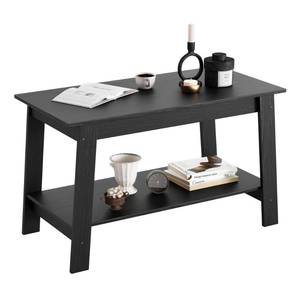 lot 62397 image: Industrial Coffee Table, 31.49 Rustic Wood Design, Modern Farmhouse Furniture with Space-Saving, Multi-Functional 2-Tier Storage Table for Living Room, Office, Bedroom, Black