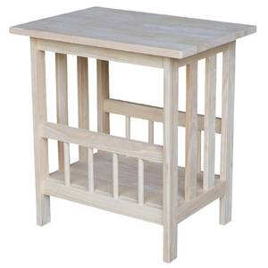 lot 11489 image: International Concepts Mission Magazine End Table, Unfinished