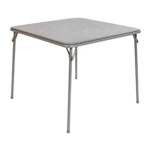 lot 11490 image: Flash Furniture Madelyn 33.5 Square Folding Multipurpose Card Table with Padded Vinyl Top, Portable Folding Game Table for 4 Players, Gray