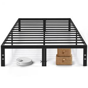 lot 11496 image: Full Size Bed Frame, 14 Inch Metal Platform Bed Frames with Heavy Duty Steel Slat Support, No Box Spring Needed, Easy Assembly, Under Bed Storage