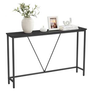 lot 50370 image: VASAGLE Console Sofa Table, Narrow Entryway Table, for Living Room, Bedroom, Easy Assembly, Charcoal Gray and Ink Black ULNT020B04