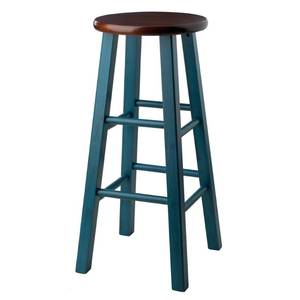lot 61927 image: Winsome Wood Ivy Bar Stool, Rustic Teal and Walnut, 29
