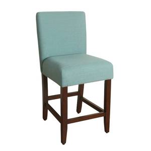 lot 61955 image: HomePop Upholstered Counter Height Barstool, 24-inch, Textured Aqua