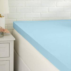 lot 61962 image: Amazon Basics Full Size Cooling Gel-Infused Memory Foam Mattress Topper, CertiPUR-US Certified, 3 Inches, Blue