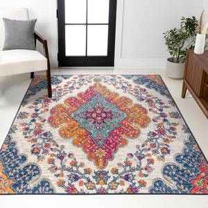 lot 63101 image: JONATHAN Y Boho Vintage BlueMulti Indoor Area Rug, 3x5, Bohemian Flair Medallion, Floral Easy-Cleaning High Traffic for Living Room, Bedroom, Kitchen, Pet-Friendly, Non-Shedding (BMF106A-3)