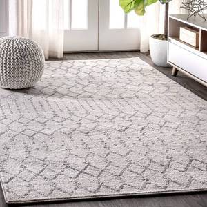 lot 63103 image: JONATHAN Y Boho Vintage Diamond CreamGray Indoor Area Rug 5X8 ft, Moroccan Hype for Living Room, Bedroom, Kitchen, Office, Easy-Cleaning, High Traffic, Pet-Friendly, Non-Shedding (MOH101B-5)