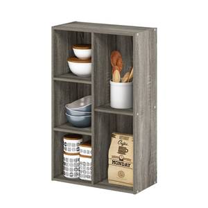 lot 63112 image: Furinno Luder 5-Cube No Tool Assembly Open Shelf, French Oak