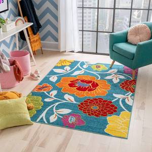 lot 63116 image: Well Woven Modern Rug Daisy Flowers Blue 33 x 5 Floral Accent Area Rug Entryway Bright Kids Room Kitchen Bedroom Carpet Bathroom Soft Durable Area Rug