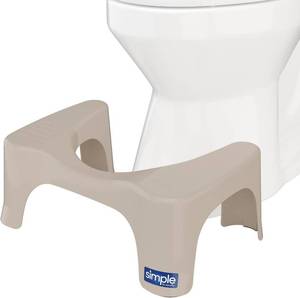lot 63126 image: Squatty Potty Simple Toilet Stool 7-Inch in Taupe �� Ergonomic Bathroom Accessory for Natural Squatting Posture, Doctor Recommended, Durable Plastic Design