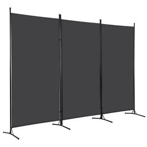 lot 63138 image: FDW 3-Panel Room Divider Privacy Screen, 6FT Portable Folding Partition with Metal Frame (102 W x 70 H) for OfficeHome Use, Grey