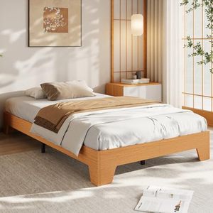 lot 63144 image: IDEALHOUSE Twin Size Wood Bed Frame,Platform Nature Bed with Strong Wooden Slats,No Box Spring Needed,Minimalist Bedroom Furniture,Contemporary Wooden Bed Frame,Easy Assembly