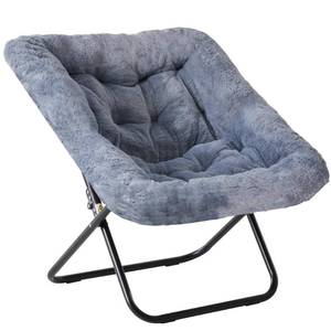 lot 63145 image: DUMOS Comfy Chair for Adults, Soft Faux Fur Folding Lounge for Bedroom Living Room Dorm Rooms Flexible Reading Chair for Teens, Large Size Foldable (Square-Gray)