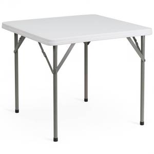 lot 63152 image: Flash Furniture Elon 2.85 Square All-Occasion Plastic Folding Event Table with Locking Legs, Folding Banquet Table for IndoorOutdoor Events, White