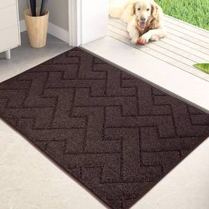 lot 55140 image: Dirt Trapping Door Mat 24 x 35.5, Non-Slip Machine Washable Entry Rug, Dog Doormat, Indoor Front Door Mat, Super Absorbent Entryway Rug for Muddy Shoes & Paws, Brown - Retail $31