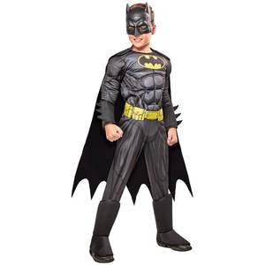 lot 55145 image: DC Comics Superheroes Batman Costume for Kids by Rubies, Boys Medium - Retail $25