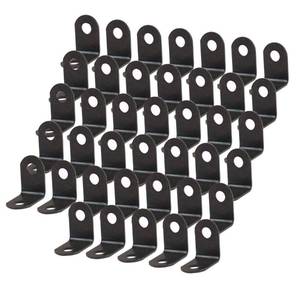 lot 55151 image: 40pcs Angle Bracket Metal 12x12mm Black Corner Brace Fastener L Shaped Right Angle Brackets Corner Protector Shelf Support with Screws for Furniture - Retail $9